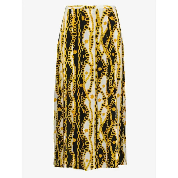 RIXO Midi Silk Skirt Georgia' Chain Print Front Splits Size XS - Picture 3 of 3